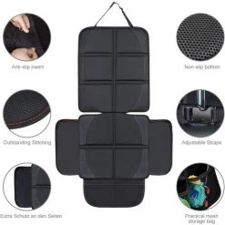 LANGRAY Protecteur De Siège De Voiture Etanche Pour Enfant Protections De Siège En Cuir Du Véhicule Antidérapant Avec Poches Organisateur Facile à Nettoyer -Assise pour enfant Soldes 26300724 2