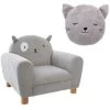 ATMOSPHERA FOR KIDS Fauteuil Enfant Chat Gris Avec Coussin Rond Chat Gris Atmosphera -Assise pour enfant Soldes 26447611 1