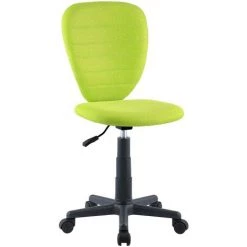 IDIMEX Chaise De Bureau Pour Enfant DISCOVERY Fauteuil Pivotant Et Ergonomique, Siège à Roulettes Avec Hauteur Réglable, En Mesh Vert - Vert