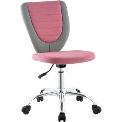 IDIMEX Chaise De Bureau Pour Enfant FUTURE Fauteuil Pivotant Et Ergonomique, Siège à Roulettes Avec Hauteur Réglable, En Mesh Rose Et Gris - Gris/Rose