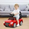 COSTWAY Mercedes Benz Voiture à Pousser Pour Enfants, Porteur Enfant Voiture Avec Klaxon, Musique, Rangement Sous Le Siège, Phare LED, Pour Enfant De 18 à 36 Mois