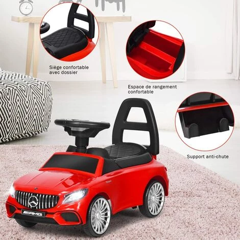 COSTWAY Mercedes Benz Voiture à Pousser Pour Enfants, Porteur Enfant Voiture Avec Klaxon, Musique, Rangement Sous Le Siège, Phare LED, Pour Enfant De 18 à 36 Mois 6 COSTWAY Mercedes Benz Voiture à Pousser Pour Enfants, Porteur Enfant Voiture Avec Klaxon, Musique, Rangement Sous Le Siège, Phare LED, Pour Enfant De 18 à 36 Mois – Image 4