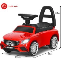 COSTWAY Mercedes Benz Voiture à Pousser Pour Enfants, Porteur Enfant Voiture Avec Klaxon, Musique, Rangement Sous Le Siège, Phare LED, Pour Enfant De 18 à 36 Mois 11 COSTWAY Mercedes Benz Voiture à Pousser Pour Enfants, Porteur Enfant Voiture Avec Klaxon, Musique, Rangement Sous Le Siège, Phare LED, Pour Enfant De 18 à 36 Mois -Assise pour enfant Soldes 29642261 5