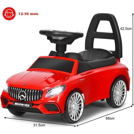COSTWAY Mercedes Benz Voiture à Pousser Pour Enfants, Porteur Enfant Voiture Avec Klaxon, Musique, Rangement Sous Le Siège, Phare LED, Pour Enfant De 18 à 36 Mois 7 COSTWAY Mercedes Benz Voiture à Pousser Pour Enfants, Porteur Enfant Voiture Avec Klaxon, Musique, Rangement Sous Le Siège, Phare LED, Pour Enfant De 18 à 36 Mois – Image 5