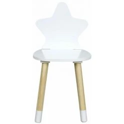 Paris Prix - Chaise Enfant En Bois "étoile" 54cm Blanc