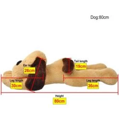 VidaXL Chien Jouet En Peluche Marron 80 Cm - Brun -Assise pour enfant Soldes 3508463 4