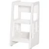 HOMCOM Tour D'apprentissage Tour D'observation Pour Enfants De 18 Mois à 5 Ans Hauteur Réglable Sur 3 Niveaux En HDPE 47 X 47 X 90 Cm Blanc - Blanc -Assise pour enfant Soldes 36843049 1
