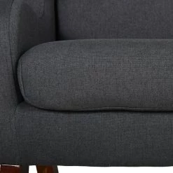 HOMCOM Fauteuil Enfant Oreilles Grand Confort Accoudoirs Assise Dossier Garnissage Mousse Haute Densité Piètement Bois Hévéa Verni Lin Gris - Gris -Assise pour enfant Soldes 37769066 4