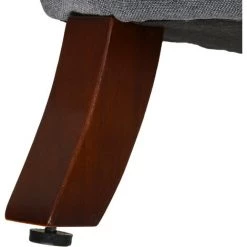 HOMCOM Fauteuil Enfant Oreilles Grand Confort Accoudoirs Assise Dossier Garnissage Mousse Haute Densité Piètement Bois Hévéa Verni Lin Gris - Gris -Assise pour enfant Soldes 37769066 5