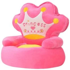 HAPPYSHOPPING Chaise En Peluche Pour Enfants Princesse Rose