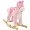 ASUPERMALL Cheval A Bascule Peluche 65 X 32 X 58 Cm Rose