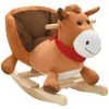 ASUPERMALL Cheval A Bascule Avec Dossier Peluche 60 X 32 X 50 Cm Marron