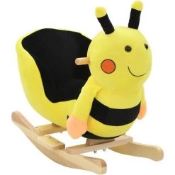 ASUPERMALL Bourdon A Bascule Avec Dossier Peluche 60 X 32 X 57 Cm Jaune