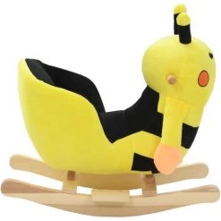 ASUPERMALL Bourdon A Bascule Avec Dossier Peluche 60 X 32 X 57 Cm Jaune -Assise pour enfant Soldes 39455645 3