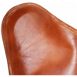 HAPPYSHOPPING Chaise Papillon Marron Cuir Veritable 10 HAPPYSHOPPING Chaise Papillon Marron Cuir Veritable -Assise pour enfant Soldes 39699187 4