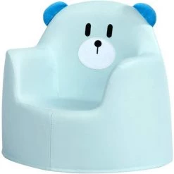 GOPLUS Canapé Pour Enfants Avec Accoudoirs De Forme D’Ours, Fauteuil Pour Enfants Avec Dossier Haut Comfortable Rembouré D’Eponge, Convient Aux 0-3 Ans, Charge Max 30 KG