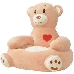 HAPPYSHOPPING Chaise Pour Enfants En Peluche Ours Marron