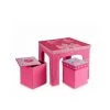 WADIGA Table + 2 Tabourets Enfant Pliables Princesse Rose - Rose -Assise pour enfant Soldes 40525703 1