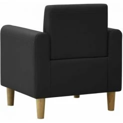 HAPPYSHOPPING Canape Pour Enfants Noir Similicuir -Assise pour enfant Soldes 41960078 4