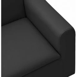 HAPPYSHOPPING Canape Pour Enfants Noir Similicuir -Assise pour enfant Soldes 41960078 5