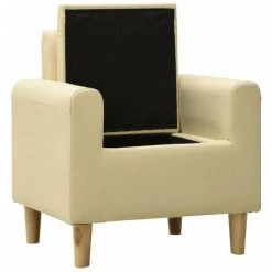 HAPPYSHOPPING Canape Pour Enfants Blanc Creme Similicuir -Assise pour enfant Soldes 41960081 5