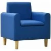 HAPPYSHOPPING Canape Pour Enfants Bleu Similicuir -Assise pour enfant Soldes 41960085 1