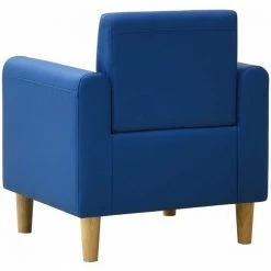 HAPPYSHOPPING Canape Pour Enfants Bleu Similicuir -Assise pour enfant Soldes 41960085 4