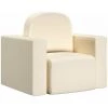HAPPYSHOPPING Canape Pour Enfants 2 En 1 Blanc Similicuir -Assise pour enfant Soldes 41960106 1