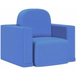 HAPPYSHOPPING Canape Pour Enfants 2 En 1 Bleu Similicuir