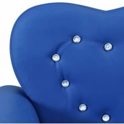 HAPPYSHOPPING Canape Pour Enfants Bleu Similicuir -Assise pour enfant Soldes 41960132 5