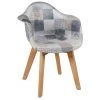 Fauteuil Enfant Patchwork Bleu Gris Ostaria - Bleu Gris - Bleu Gris