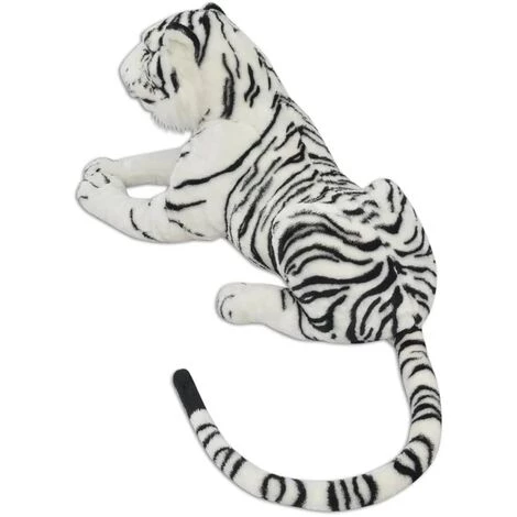 VidaXL Tigre En Peluche Blanc XXL - Blanc 5 VidaXL Tigre En Peluche Blanc XXL - Blanc – Image 3