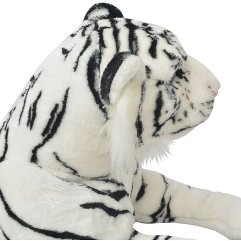 VidaXL Tigre En Peluche Blanc XXL - Blanc 6 VidaXL Tigre En Peluche Blanc XXL - Blanc – Image 4