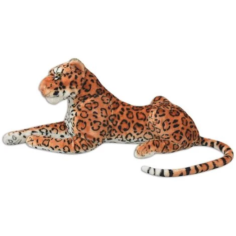 VidaXL Léopard En Peluche Marron XXL - Brun 4 VidaXL Léopard En Peluche Marron XXL - Brun – Image 2