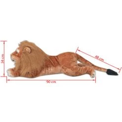 VidaXL Lion En Peluche Marron XXL - Brun -Assise pour enfant Soldes 4490353 5