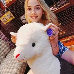 BRIDAY 46CM Alpaga Peluche, Lama Animal En Peluche Grand Lamacorn Alpaga Poupée Peluche Câlin Oreiller Doux Moelleux Coussin Blanc Plu -Assise pour enfant Soldes 44929377 5