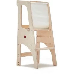 Bianconiglio Kids ® EVO KIDSAFE - Tour D'apprentissage Montessori écoresponsable, évolutive & Protection Arrière, Fait-main ITALIE, Bouleau Naturel Sans Vernis, Certif CE & EN71