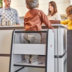 Bianconiglio Kids ® TRUSTY CLASSIC - Tour D'apprentissage Montessori écoresponsable, évolutive, Protections Multilatérales, Protection Antichute Arrière Amovible, Grip Antidérapant, Fait-main ITALIE, Pin Blanc Naturel MDF, Certifié CE EN71 - Pin Blanc -Assise pour enfant Soldes 45122162 3