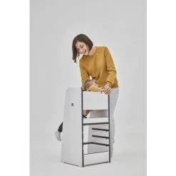 Bianconiglio Kids ® TRUSTY CLASSIC - Tour D'apprentissage Montessori écoresponsable, évolutive, Protections Multilatérales, Protection Antichute Arrière Amovible, Grip Antidérapant, Fait-main ITALIE, Pin Blanc Naturel MDF, Certifié CE EN71 - Pin Blanc -Assise pour enfant Soldes 45122162 4