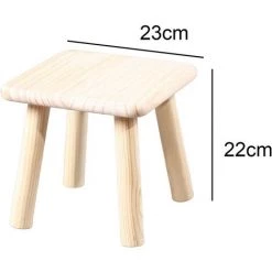 TINOR Petit Marchepied En Bois Pour Enfants, Siège Carré Antidérapant Pour Cuisine, Salle De Bain - Couleur Bois Carré -Assise pour enfant Soldes 46790883 4