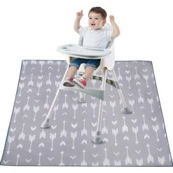 Bébé Chaise Haute Tapis, 135 * 135 Cm Bébé Splash Tapis, Imperméable Et Antidérapant Tapis De Protection De Sol Bébé Tapis De Jeu Et Nappe étoile，Starlight