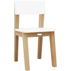 LES TENDANCES Chaise Enfant Blanche Et Pieds Hêtre Clair Ivar