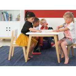 LES TENDANCES Chaise Enfant Blanche Et Pieds Hêtre Clair Ivar -Assise pour enfant Soldes 48038237 3