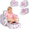 COSTWAY Canapé 3en1 Pour Enfants, Fauteuil Convertible Pliable En Velours Canapé-Lit Pliable Pour Garçons Et Filles 0 à 3 Ans Rose 2 COSTWAY Canapé 3en1 Pour Enfants, Fauteuil Convertible Pliable En Velours Canapé-Lit Pliable Pour Garçons Et Filles 0 à 3 Ans Rose -Assise pour enfant Soldes 50062459 1