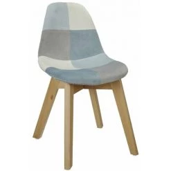 THE HOME DECO FACTORY Chaise Patchwork Leonie Bleu Pour Enfant - Bleu
