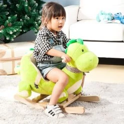 DECKON Animal à Bascule En Peluche, Balançoire à Bascule Dinosaure,balançoire En Peluche Pour Bébés Et Tout-petits, Cadeau à Bascule Pour Les Enfants De 18 à 36 Mois -Assise pour enfant Soldes 51585852 5