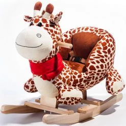 DECKON Animal à Bascule En Peluche, Balançoire à Bascule Girafe,balançoire En Peluche Pour Bébés Et Tout-petits, Cadeau à Bascule Pour Les Enfants De 18 à 36 Mois