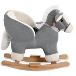 DECKON Animal à Bascule En Peluche, Cheval à Bascule, Chaise à Bascule Pour Enfants, Cheval à Bascule, Balançoire En Peluche Pour Bébés Et Tout-petits, Cadeau à Bascule Pour Les Enfants De 18 à 36 Mois -Assise pour enfant Soldes 51586398 4