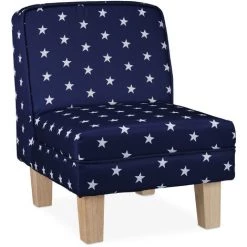 Relaxdays Fauteuil Pour Enfants Avec Motifs D’étoiles Pour Garçons Et Filles, HLP : 60 X 45 X 52 Cm, Bleu