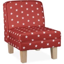 Relaxdays Fauteuil Pour Enfants Avec Motifs D’étoiles Pour Garçons Et Filles, HLP : 60 X 45 X 52 Cm, Rouge